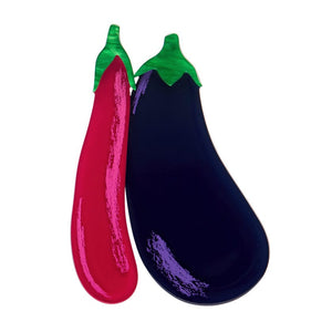 Eggplant Envy Brooch  -  Erstwilder  -  Quirky Resin and Enamel Accessories