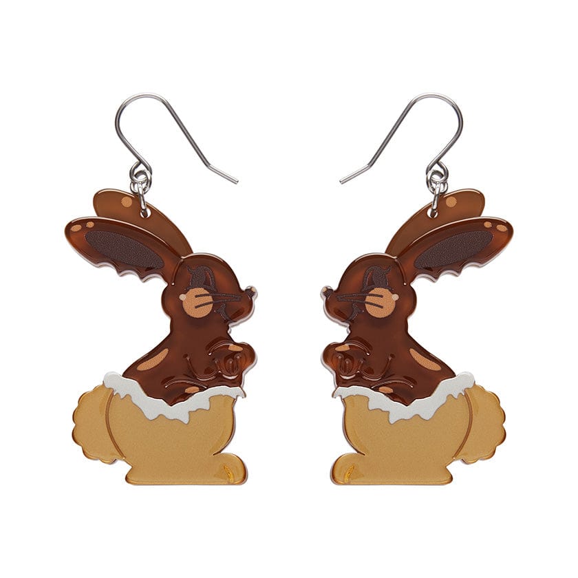 Coco the Bunny Drop Earrings (IMPERFECT)  -  Erstwilder  -  Quirky Resin and Enamel Accessories