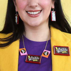 Wonka Chocolate Bars Necklace (IMPERFECT)  -  Erstwilder  -  Quirky Resin and Enamel Accessories