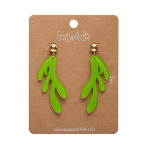 Reef Coral Drop Earrings - Green  -  Erstwilder Essentials  -  Quirky Resin and Enamel Accessories