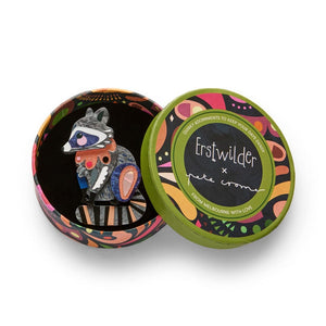 The Resourceful Raccoon Brooch  -  Erstwilder  -  Quirky Resin and Enamel Accessories