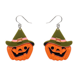 Witch O'Lantern Drop Earrings  -  Erstwilder  -  Quirky Resin and Enamel Accessories