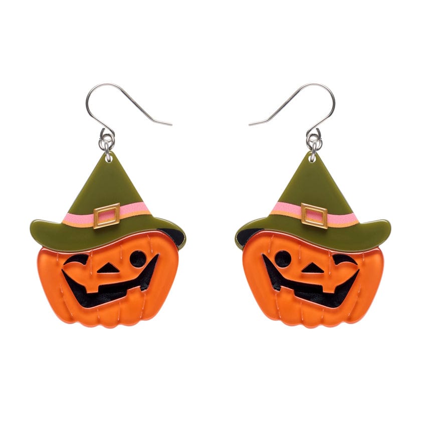 Witch O'Lantern Drop Earrings  -  Erstwilder  -  Quirky Resin and Enamel Accessories