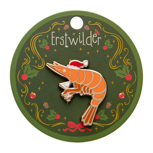 Pascal the Prawn Enamel Pin  -  Erstwilder  -  Quirky Resin and Enamel Accessories