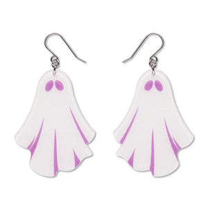 Ghostie Drop Earrings - White  -  Erstwilder Essentials  -  Quirky Resin and Enamel Accessories