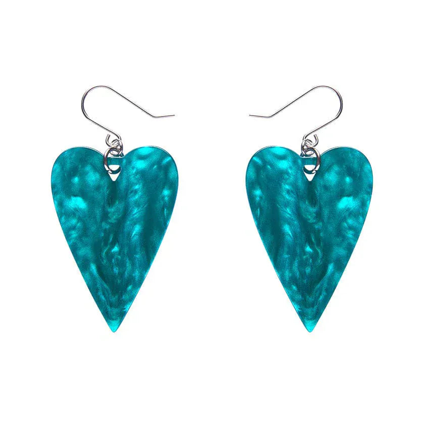 From the Heart Essential Drop Earrings - Green  -  Erstwilder Essentials  -  Quirky Resin and Enamel Accessories