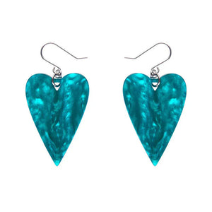 From the Heart Essential Drop Earrings - Green  -  Erstwilder Essentials  -  Quirky Resin and Enamel Accessories