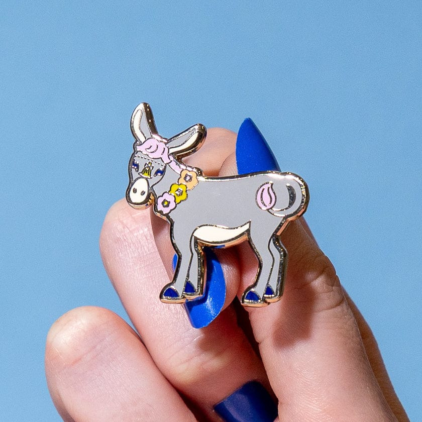 Devoted Donkey Enamel Pin  -  Erstwilder  -  Quirky Resin and Enamel Accessories