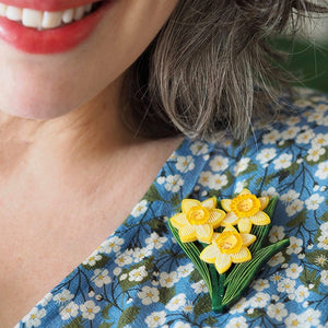 Delightful Daffodils Brooch  -  Erstwilder  -  Quirky Resin and Enamel Accessories