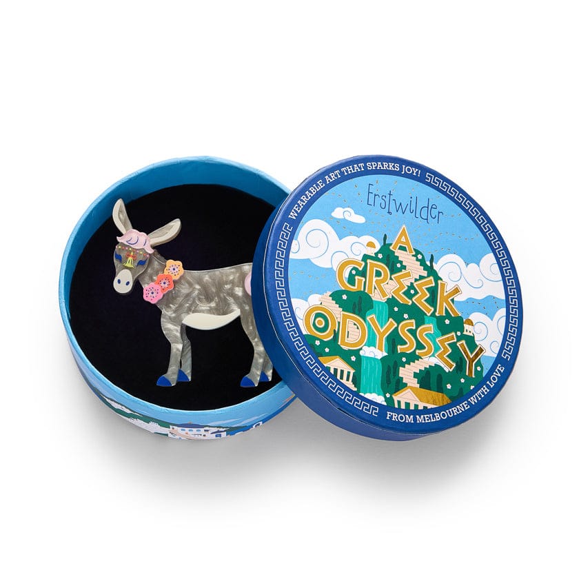 Devoted Donkey Brooch  -  Erstwilder  -  Quirky Resin and Enamel Accessories