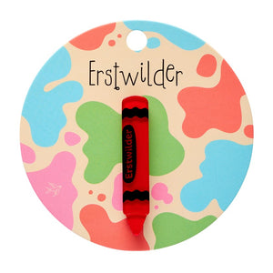 Crayon Simplified Mini Brooch - Red  -  Erstwilder Simplified  -  Quirky Resin and Enamel Accessories