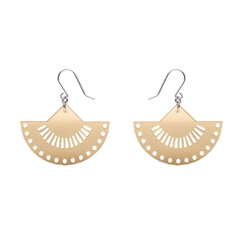 Boho Fan Essential Drop Earrings - Gold  -  Erstwilder Essentials  -  Quirky Resin and Enamel Accessories