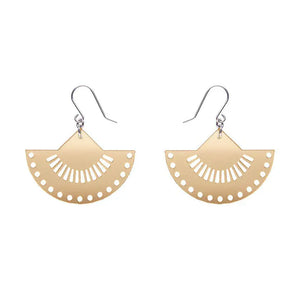 Boho Fan Essential Drop Earrings - Gold  -  Erstwilder Essentials  -  Quirky Resin and Enamel Accessories