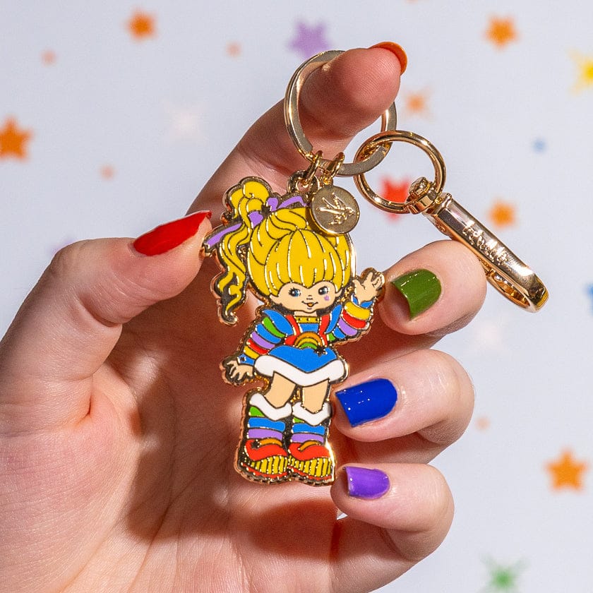 Rainbow Brite Says Hello Enamel Key Ring  -  Erstwilder  -  Quirky Resin and Enamel Accessories