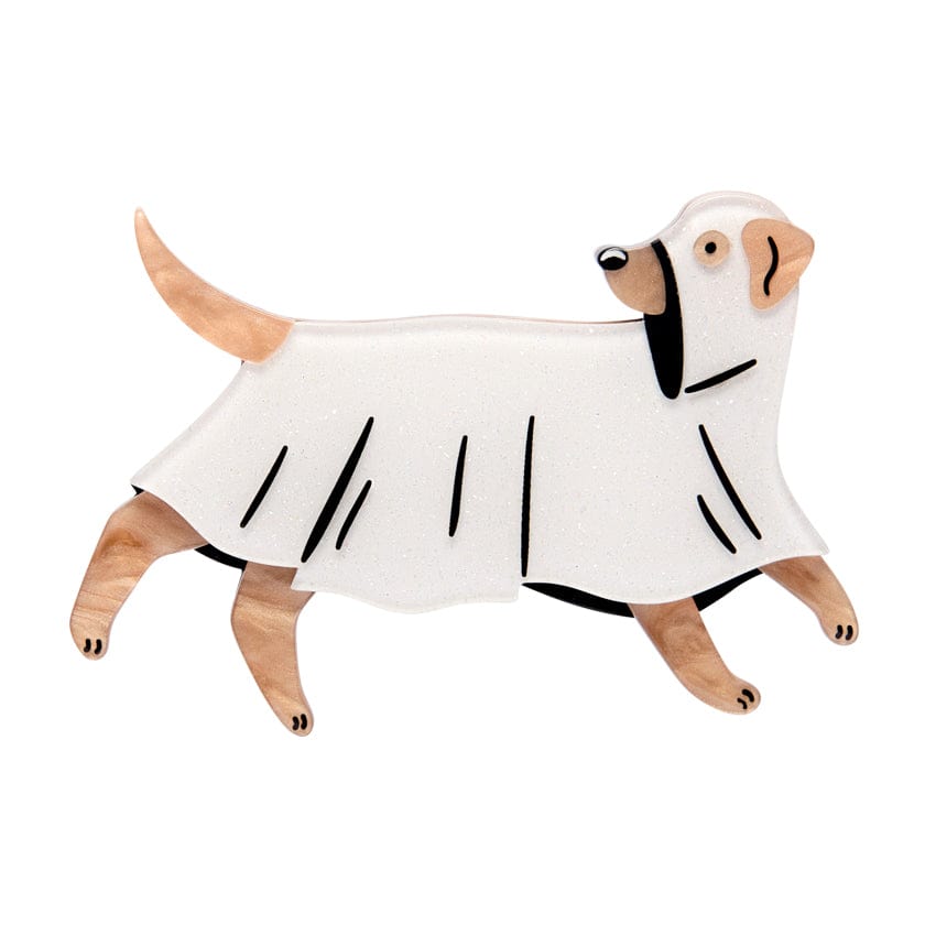 Poltergeist Pooch Brooch  -  Erstwilder  -  Quirky Resin and Enamel Accessories
