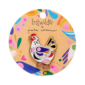 Clara the Chicken Enamel Pin  -  Erstwilder  -  Quirky Resin and Enamel Accessories