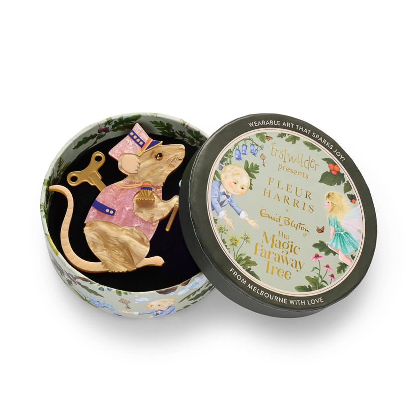 Clockwork Mouse Brooch  -  Erstwilder  -  Quirky Resin and Enamel Accessories