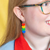 Rainbow Hearts Drop Earrings  -  Erstwilder Essentials  -  Quirky Resin and Enamel Accessories