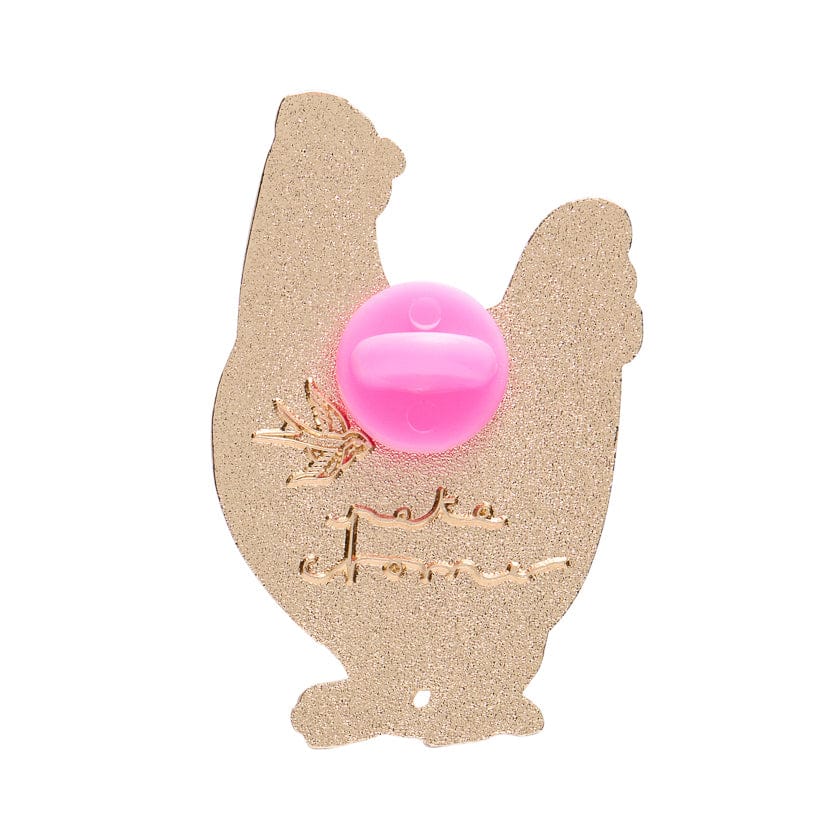 Bessie the Chicken Enamel Pin  -  Erstwilder  -  Quirky Resin and Enamel Accessories
