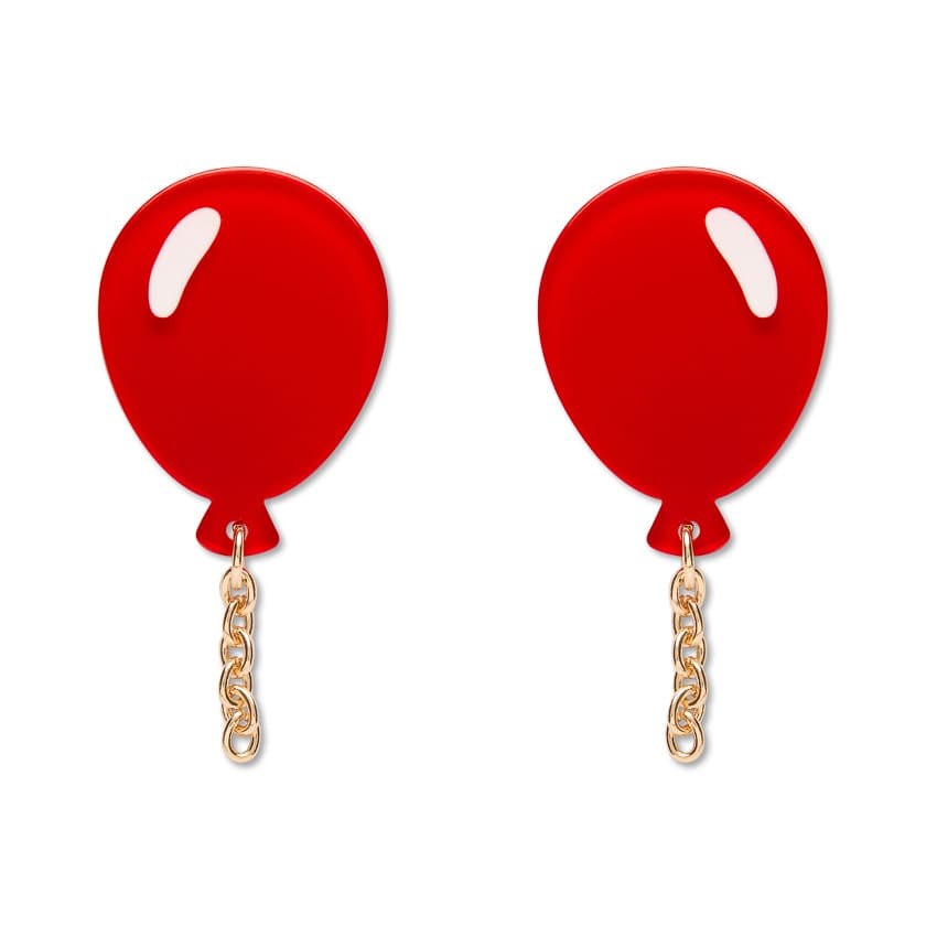 Balloons Drop Earrings – Red  -  Erstwilder Essentials  -  Quirky Resin and Enamel Accessories