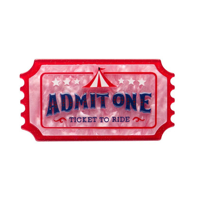 Ticket to Ride Brooch  -  Erstwilder  -  Quirky Resin and Enamel Accessories