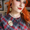 Jason Voorhees Mask Brooch  -  Erstwilder  -  Quirky Resin and Enamel Accessories