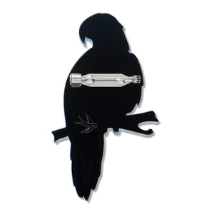 Glaucous Macaw Brooch  -  Erstwilder  -  Quirky Resin and Enamel Accessories