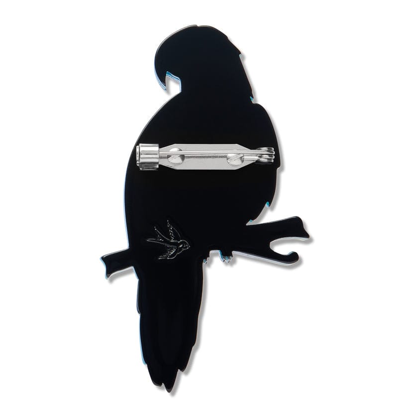 Glaucous Macaw Brooch  -  Erstwilder  -  Quirky Resin and Enamel Accessories