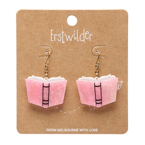Story Book Drop Earrings - Pale Pink  -  Erstwilder Essentials  -  Quirky Resin and Enamel Accessories