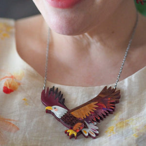 The Bold Bald Eagle Necklace  -  Erstwilder  -  Quirky Resin and Enamel Accessories