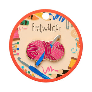 Hooked on Crochet Enamel Pin  -  Erstwilder  -  Quirky Resin and Enamel Accessories
