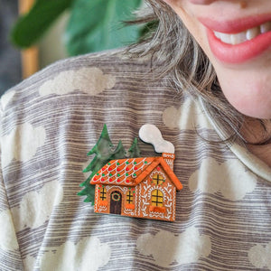 The Sweetest Cabin Brooch  -  Erstwilder  -  Quirky Resin and Enamel Accessories