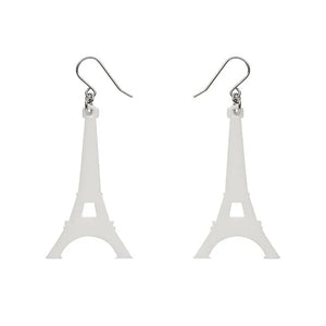 Eiffel Tower Solid Resin Drop Earrings - White  -  Erstwilder Essentials  -  Quirky Resin and Enamel Accessories