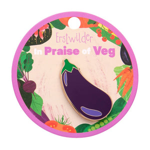 Eggplant Envy Enamel Pin  -  Erstwilder  -  Quirky Resin and Enamel Accessories