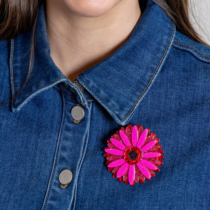 Sunshine of Life Gerbera Brooch  -  Erstwilder  -  Quirky Resin and Enamel Accessories
