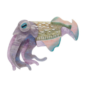 Hedley's Cuttlefish Brooch  -  Erstwilder  -  Quirky Resin and Enamel Accessories