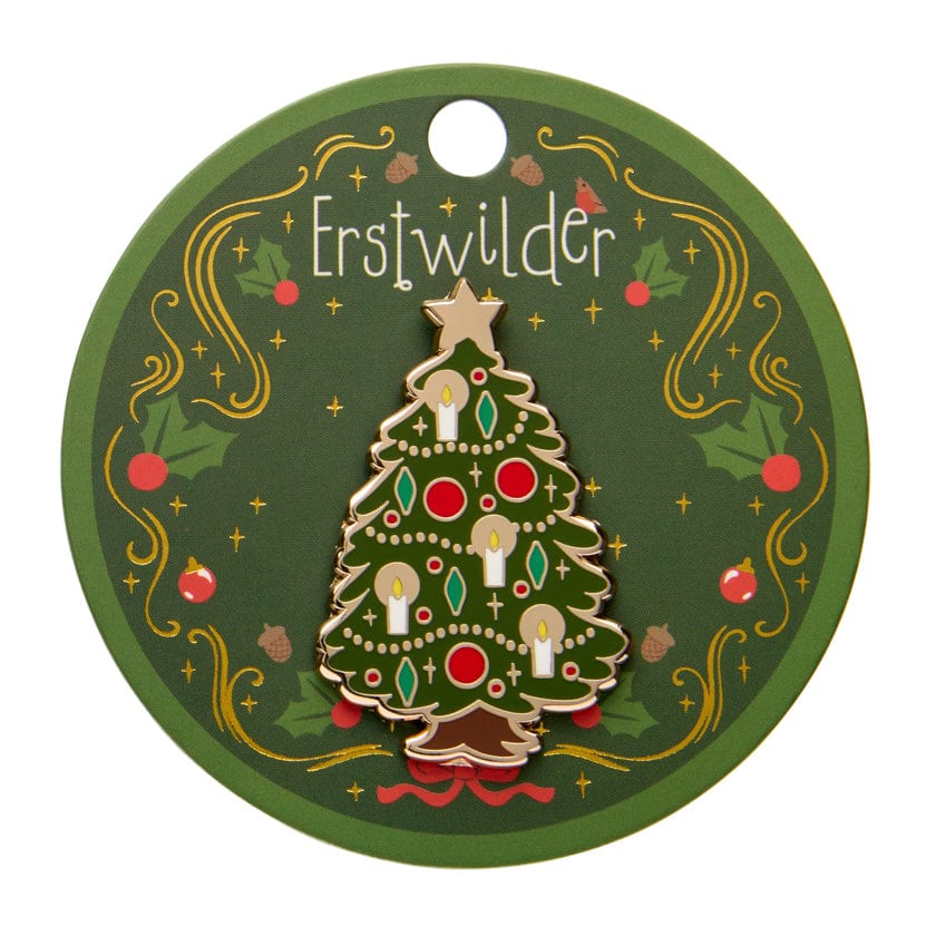 Christmas Tree Centre-Piece Enamel Pin  -  Erstwilder  -  Quirky Resin and Enamel Accessories