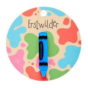 Crayon Simplified Mini Brooch - Blue  -  Erstwilder Simplified  -  Quirky Resin and Enamel Accessories