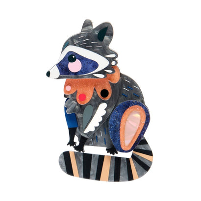 The Resourceful Raccoon Brooch  -  Erstwilder  -  Quirky Resin and Enamel Accessories