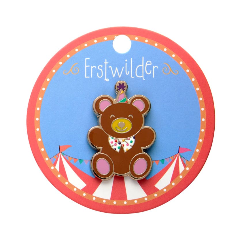 Grand Prize Teddy Enamel Pin  -  Erstwilder  -  Quirky Resin and Enamel Accessories