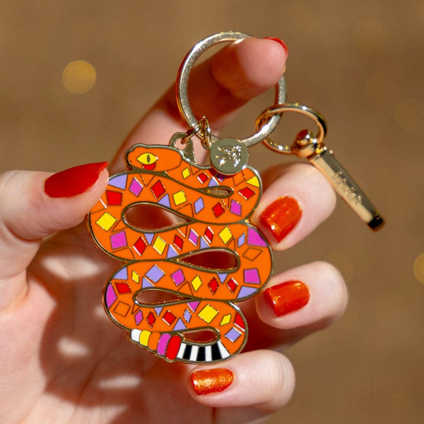 The Rowdy Rattlesnake Key Ring  -  Erstwilder  -  Quirky Resin and Enamel Accessories