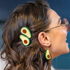 Avocado Affair Hair Clips Set - 2 Piece  -  Erstwilder  -  Quirky Resin and Enamel Accessories