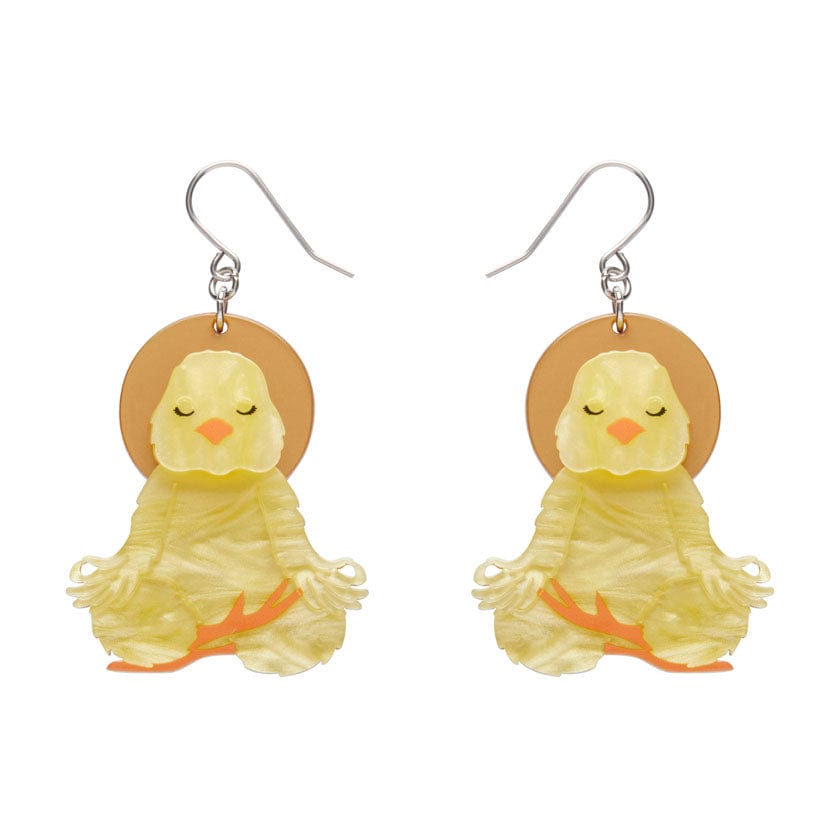 The Yoga Chick Drop Earrings (IMPERFECT)  -  Erstwilder  -  Quirky Resin and Enamel Accessories