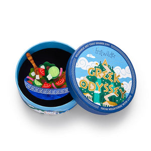 Greek Salad Brooch  -  Erstwilder  -  Quirky Resin and Enamel Accessories