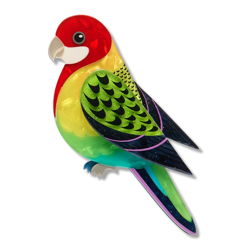 Eastern Rosella Brooch  -  Erstwilder  -  Quirky Resin and Enamel Accessories