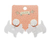 Terrier Textured Resin Drop Earrings - White  -  Erstwilder Essentials  -  Quirky Resin and Enamel Accessories