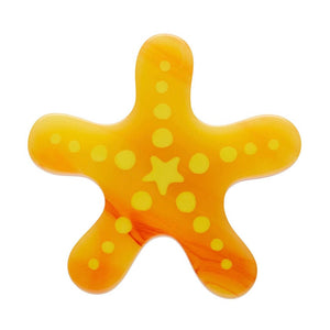 Orange Starfish Simplified Mini Brooch  -  Erstwilder Simplified  -  Quirky Resin and Enamel Accessories