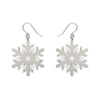 White Snowflake Drop Earrings - Silver  -  Erstwilder Essentials  -  Quirky Resin and Enamel Accessories