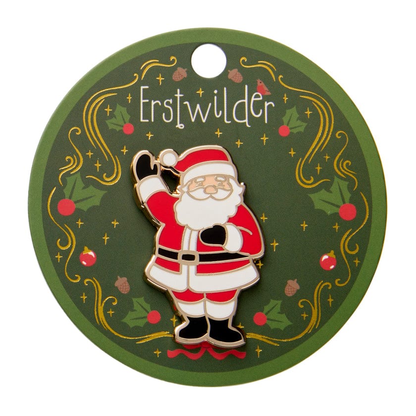 Santa’s Surprise Enamel Pin  -  Erstwilder  -  Quirky Resin and Enamel Accessories