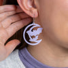 Moon & Bats Drop Earrings - Purple  -  Erstwilder Essentials  -  Quirky Resin and Enamel Accessories